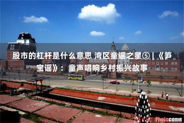 股市的杠杆是什么意思 湾区童谣之星⑤ | 《笋宝谣》：童声唱响乡村振兴故事