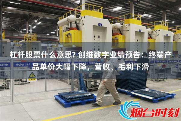 杠杆股票什么意思? 创维数字业绩预告：终端产品单价大幅下降，营收、毛利下滑