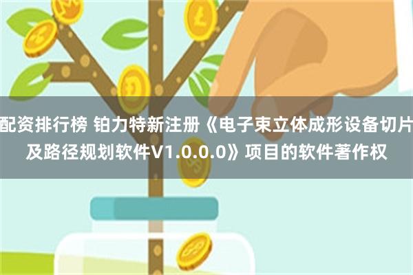 配资排行榜 铂力特新注册《电子束立体成形设备切片及路径规划软件V1.0.0.0》项目的软件著作权