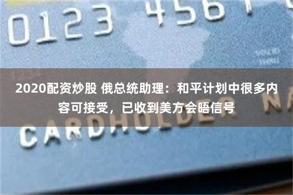 2020配资炒股 俄总统助理：和平计划中很多内容可接受，已收到美方会晤信号