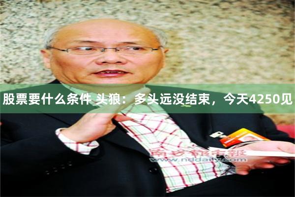 股票要什么条件 头狼：多头远没结束，今天4250见