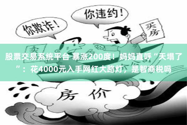 股票交易系统平台 暴涨200度!妈妈直呼“天塌了”:花4000元入手网红大路灯,是智商税吗