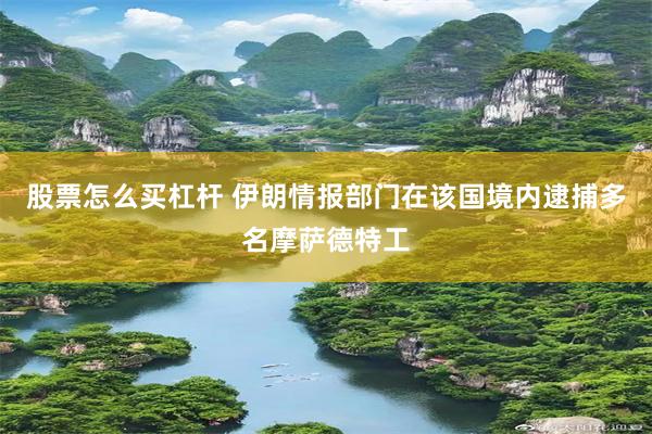 股票怎么买杠杆 伊朗情报部门在该国境内逮捕多名摩萨德特工